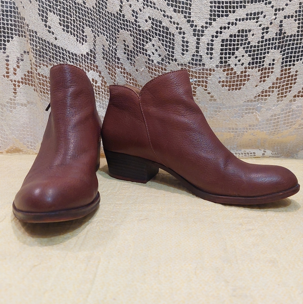 Lucky Brand Brown Leather Ankle Boots